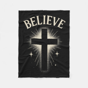 Believe - Christian Bible Religious Jesus Fleece Blanket