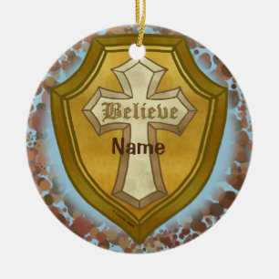 Believe Christian Cross Ornament