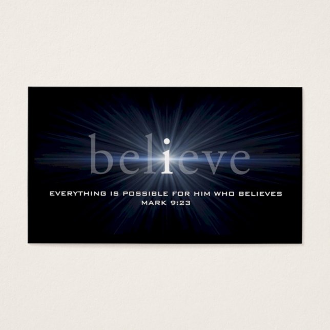 "Believe" Christian Message Card (Front)