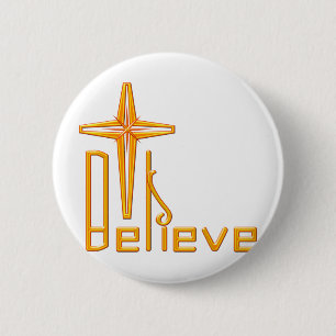 Believe Christian Pinback Button