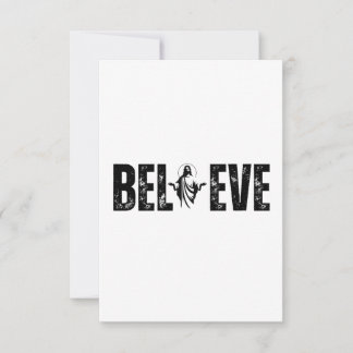 BELIEVE Christian Silhouette Open With Faith Card