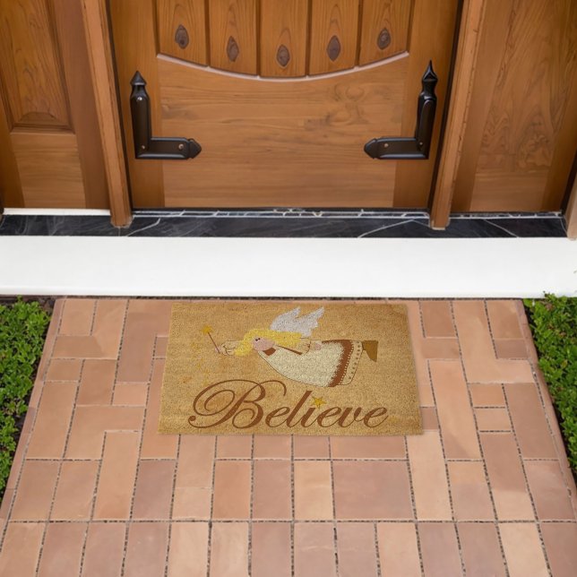 Believe Christmas Angel Fiber Doormat (Insitu (Outdoor))