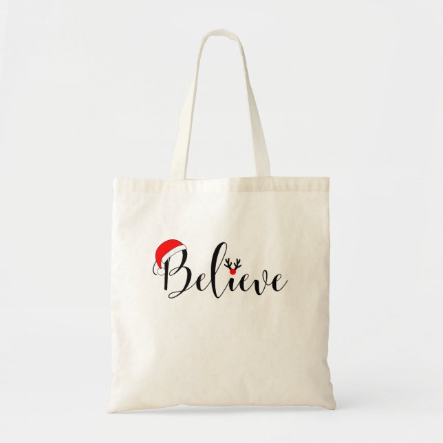 Believe Christmas Bag Xmas Graphic (Front)