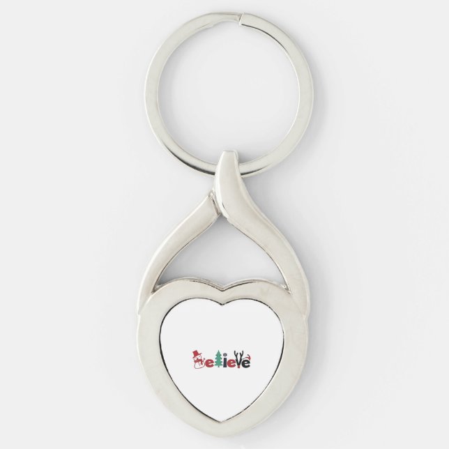 Believe Christmas Believe in Christmas Keychain (Front)