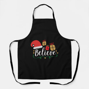 Believe - Christmas Believe, Santa Hat, Santa Apron