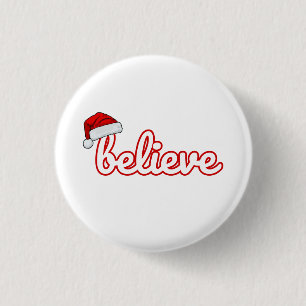 Believe Christmas Button