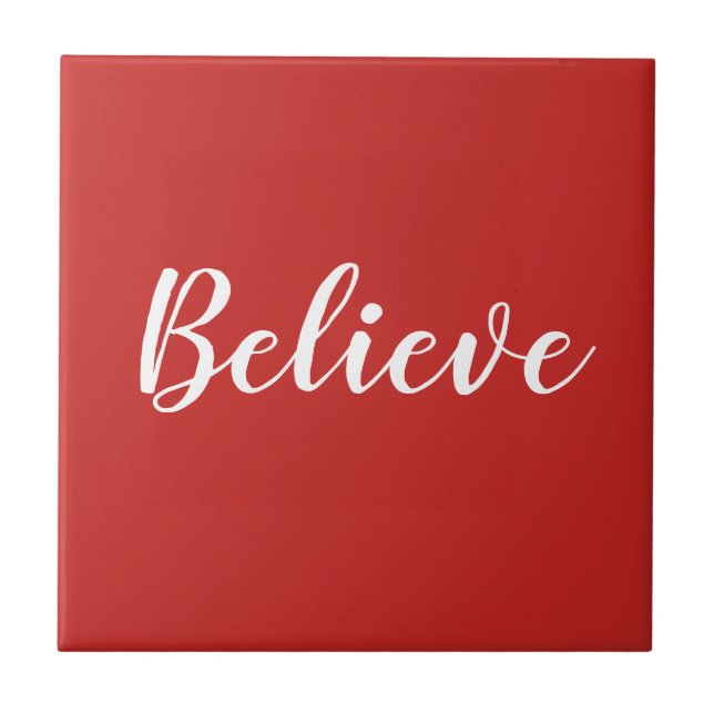 Believe Christmas Ceramic Tile (Front)