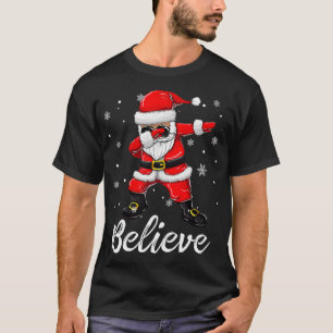 Believe Christmas  Dabbing Santa Claus Kids Boys G T-Shirt