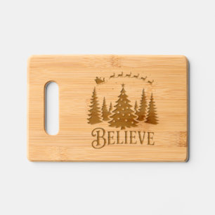Believe Christmas Engraved Cutting Board