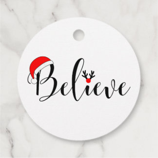 Believe Christmas Gift tags Xmas Graphic
