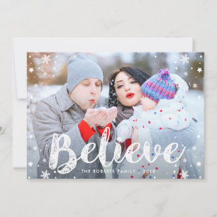BELIEVE christmas holiday greeting card