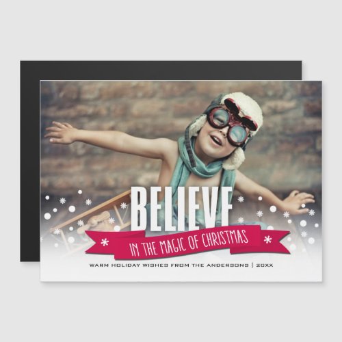 Believe Christmas Magnetic Photo Card