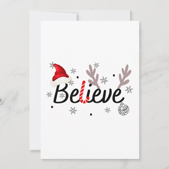  Believe Christmas Pajamas Santa T-Shirt Invitation (Front)