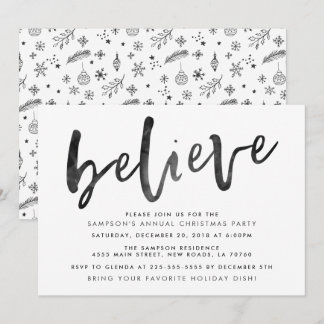 Believe Christmas Party Invitations