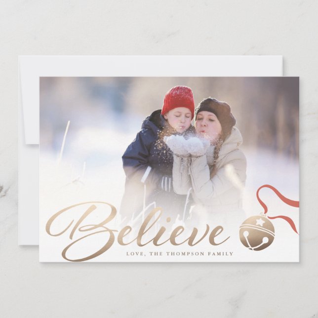 Believe Christmas Photo Card (Front)