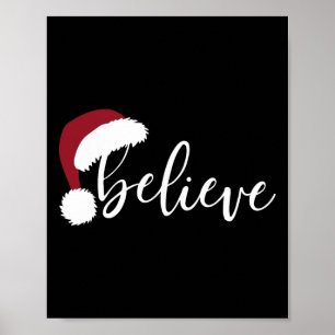 Believe Christmas Santa Claus Pajamas Family Reuni Poster