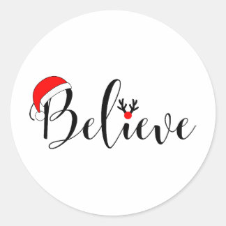 Believe Christmas Sticker Xmas Graphic