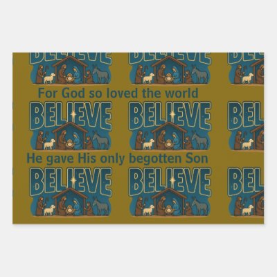 Believe Christmas Wrapping Paper Sheets