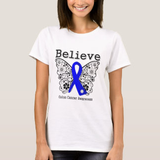 Believe - Colon Cancer Butterfly T-Shirt