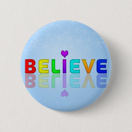 BELIEVE colorful Mindfulness Expression Gift Pinback Button