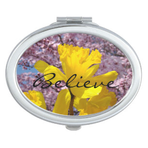 Believe Compact Mirrors Daffodils Floral Gardens