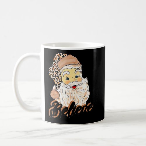 Believe Costume Santa Claus With Leopard Christmas Coffee Mug