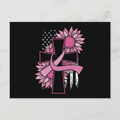 Believe Cross Christian Breast Cancer Awareness Postcard