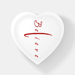 Believe cross paperweight