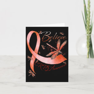 Believe Crps Awareness Orange Ribbon Dragonfly Lov Card