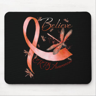 Believe Crps Awareness Orange Ribbon Dragonfly Lov Mouse Pad