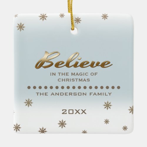 Believe Custom Photo Christmas Ornaments