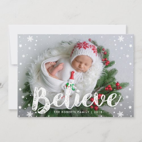 BELIEVE  cute baby christmas card