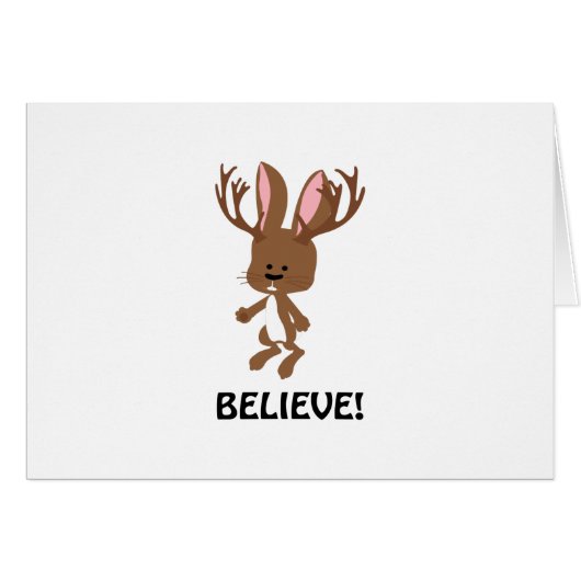 Believe! Cute Jackalope Cards (Front Horizontal)