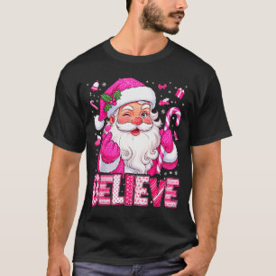 Believe Cute Nk Santa Candy Cane Christmas Xmas Gi T-Shirt
