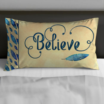 Believe • Dream • Sparkle • Inspire Typography Pillow Case by teeloft at Zazzle