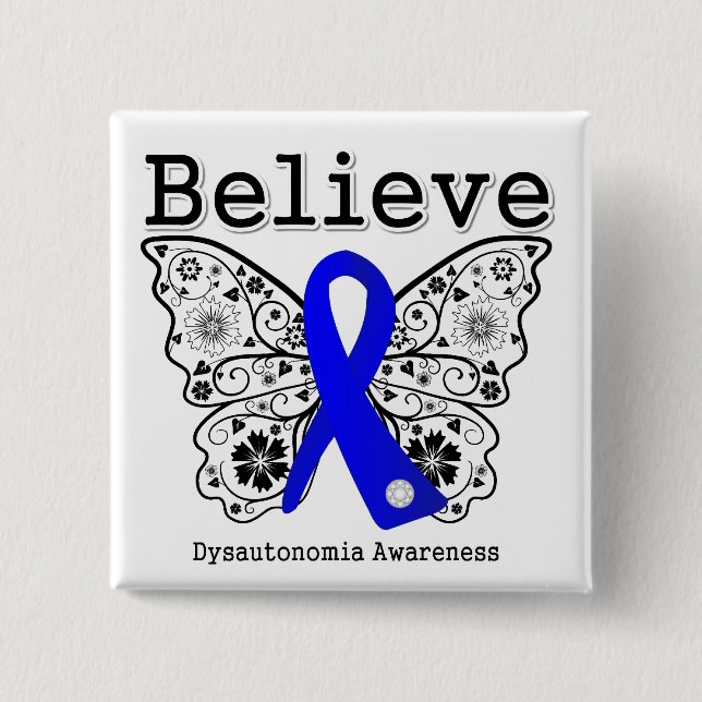 Believe Dysautonomia Awareness Button (Front)