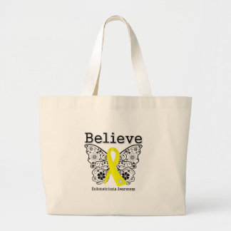 Believe Endometriosis Awareness Large Tote Bag