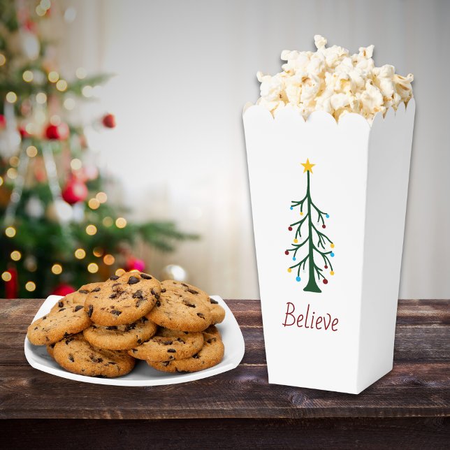 Believe Evergreen Tree Christmas Party  Favor Boxes (Creator Uploaded)