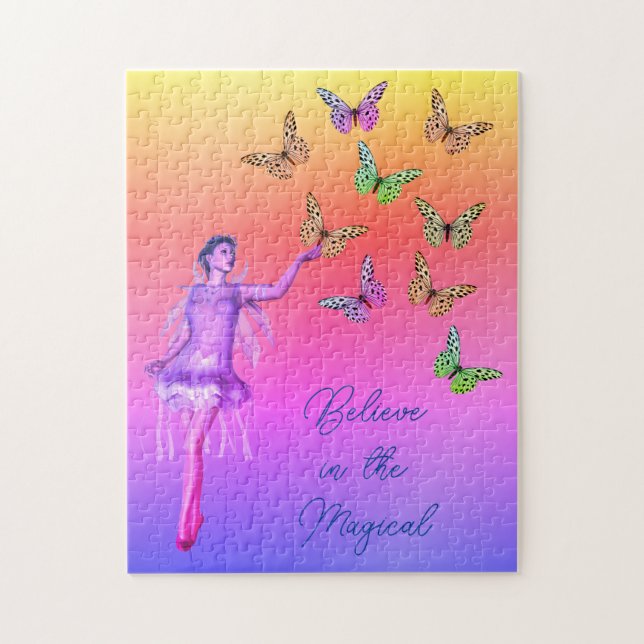 Believe Fairy Butterflies Inspirational     Jigsaw Puzzle (Vertical)