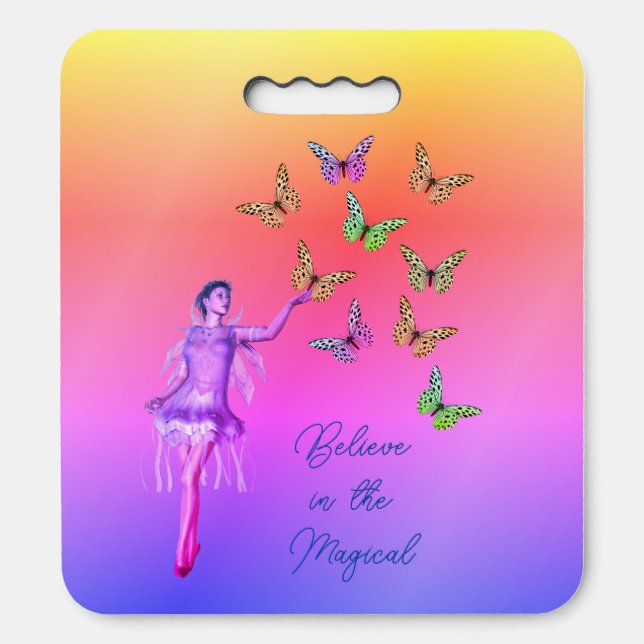 Believe Fairy Butterflies Inspirational  Seat Cushion (Front Vertical)