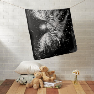 Believe Fairy Starlight Fantasy Black Baby Blanket
