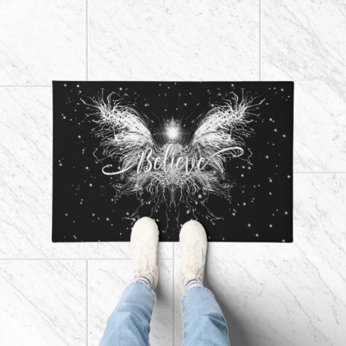 Believe Fairy Starlight Fantasy Black Doormat