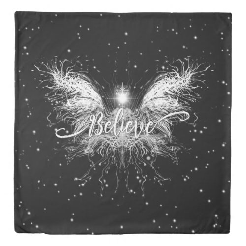Believe Fairy Starlight Fantasy Black Duvet Cover