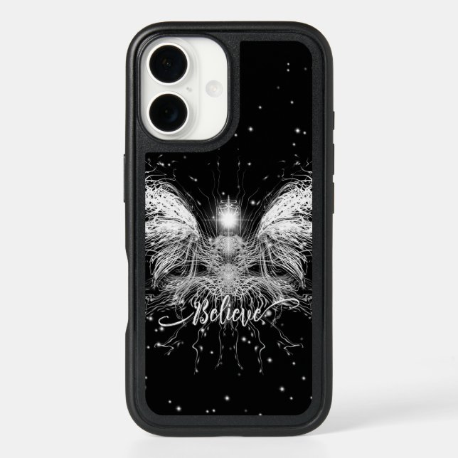 Believe Fairy Starlight Fantasy Black Otterbox iPhone Case (Back)