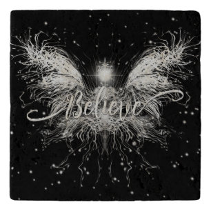 Believe Fairy Starlight Fantasy Black Trivet