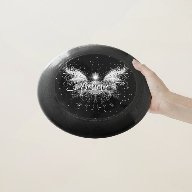 Believe Fairy Starlight Fantasy Black Wham-O Frisbee (In Hand)