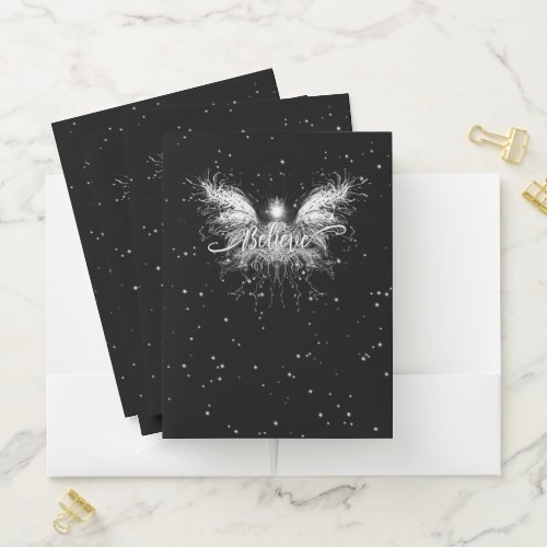Believe Fairy Starlight Fantasy Pocket Folder
