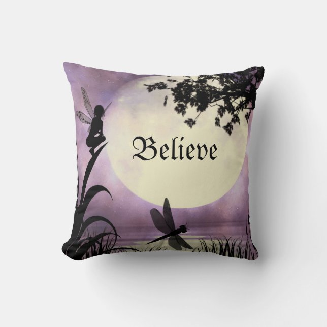Believe fairy throw pillow (Front)