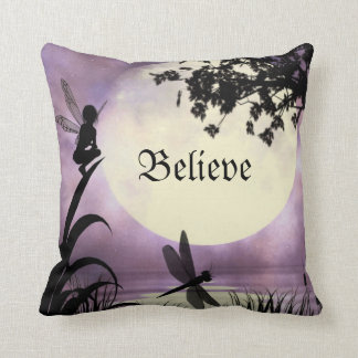 Believe fairy throw pillow