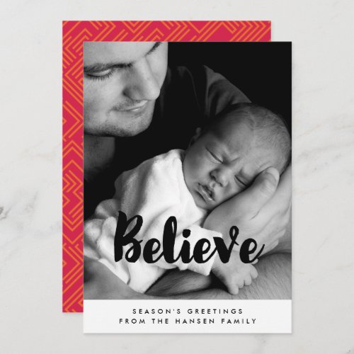 Believe Family Photo Holiday card